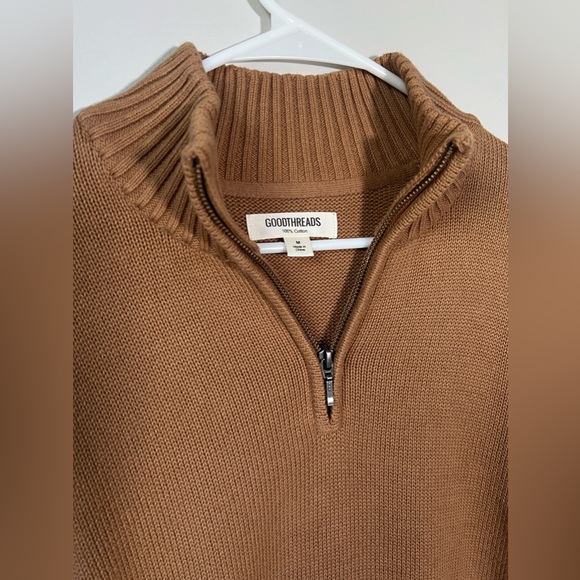 Goodthreads Men's Soft Cotton Quarter Zip Sweater Size Medium Pullover - Picture 6 of 11